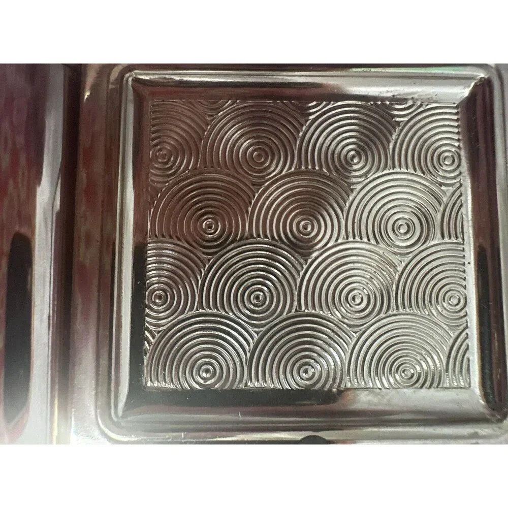1950’s Double Sided Evan’s Metal Cosmetic Compact Gold tone Clutch With Handle - Picture 15 of 15